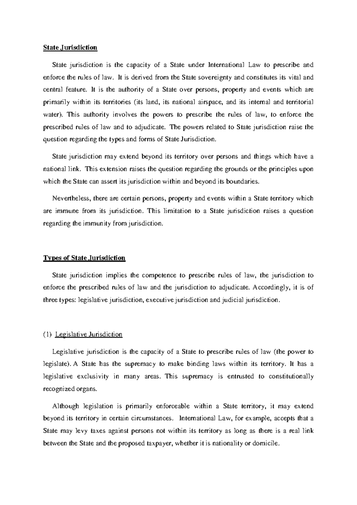 State Jurisdiction: Understanding Types and Principles in International ...