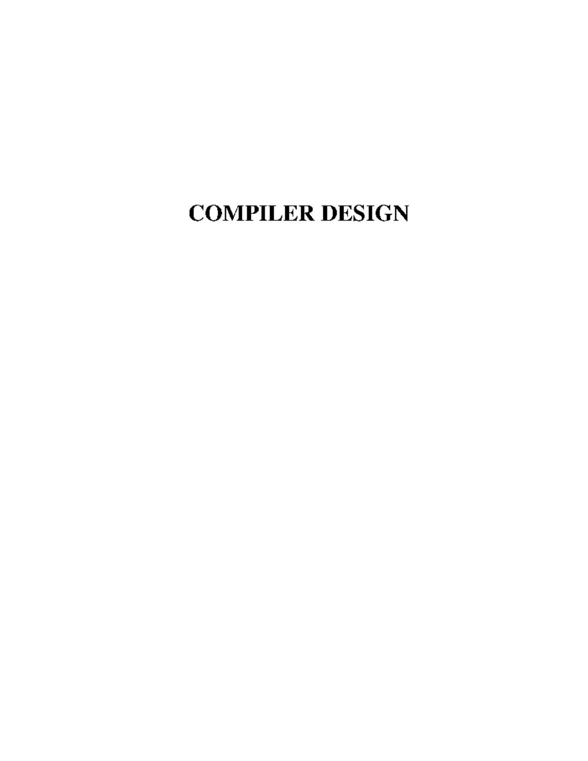 Compiler Design Complete - COMPILER DESIGN LECTURE NOTES ON COMPILER ...