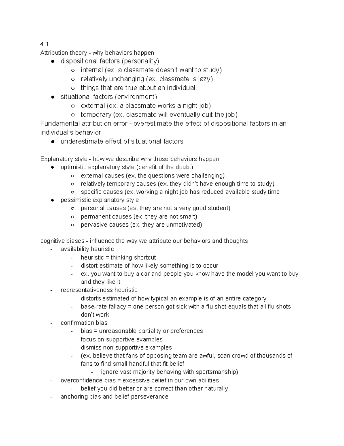Unit 4 AP Psych: Attribution Theory, Biases, and Personality Insights ...