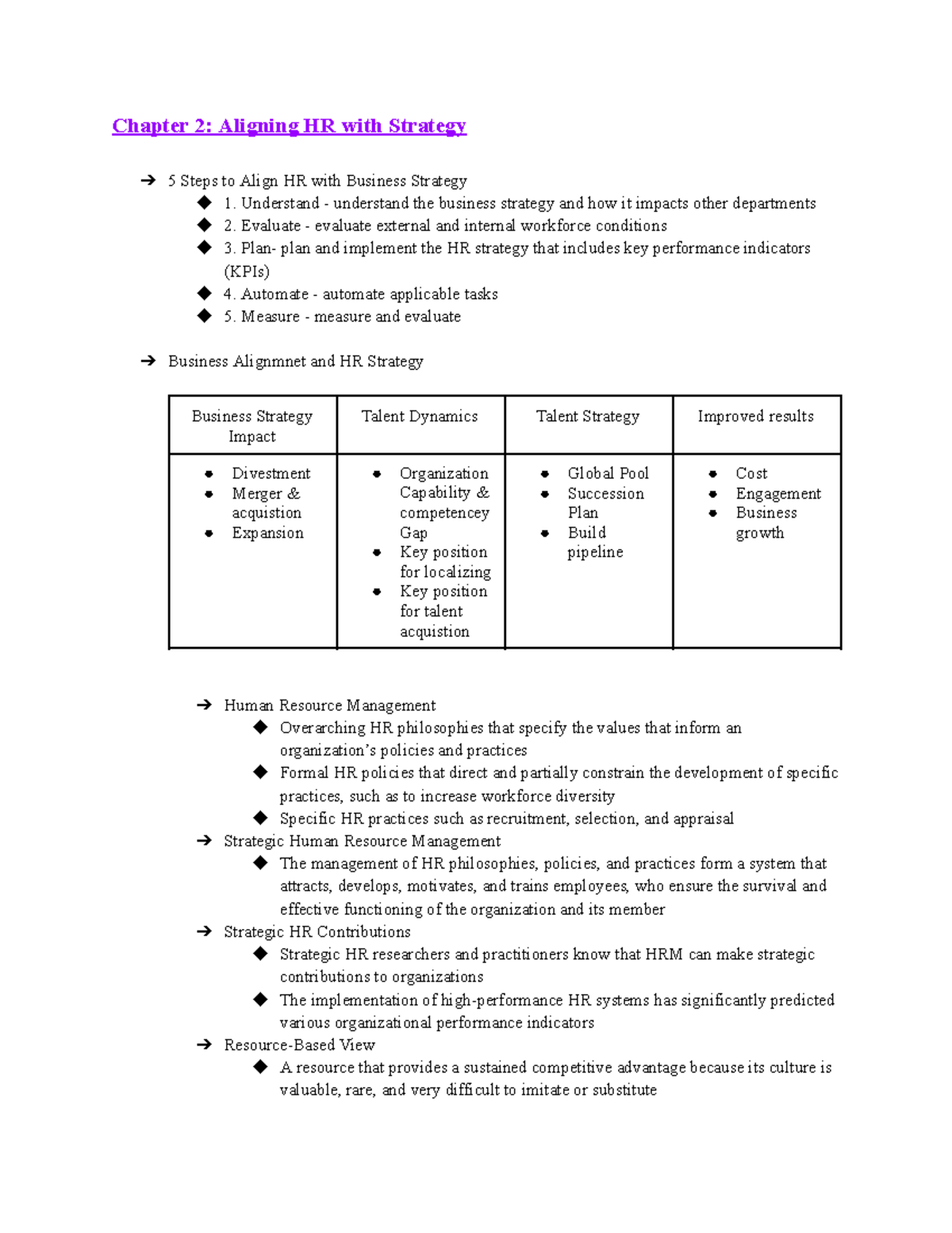 Module 2 - Chapter 2: Aligning HR Strategy with Business Objectives ...