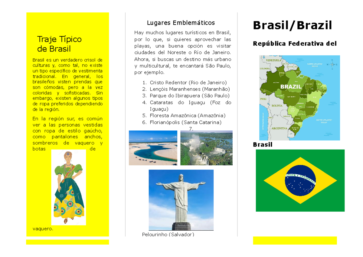 Traje Típico y Lugares Emblemáticos de Brasil: Un Análisis Cultural - Document Preview