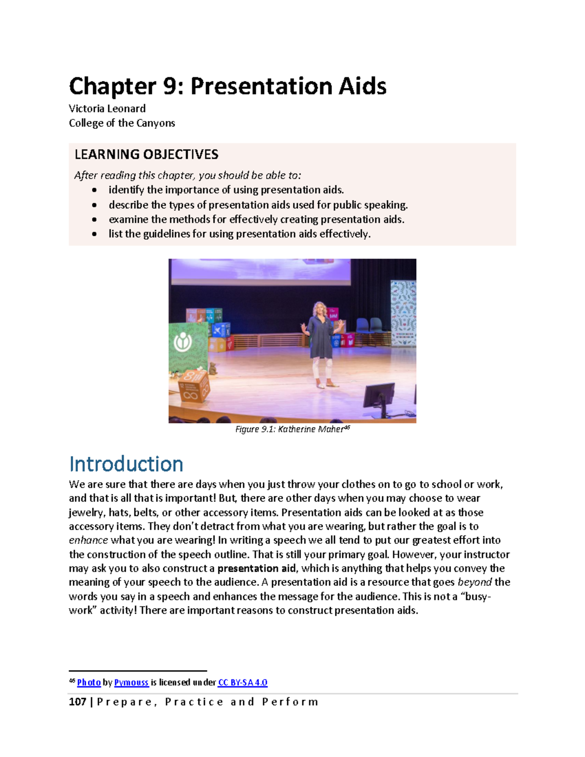 Chapter 9: Presentation Aids - Prepare, Practice and Perform - Studocu