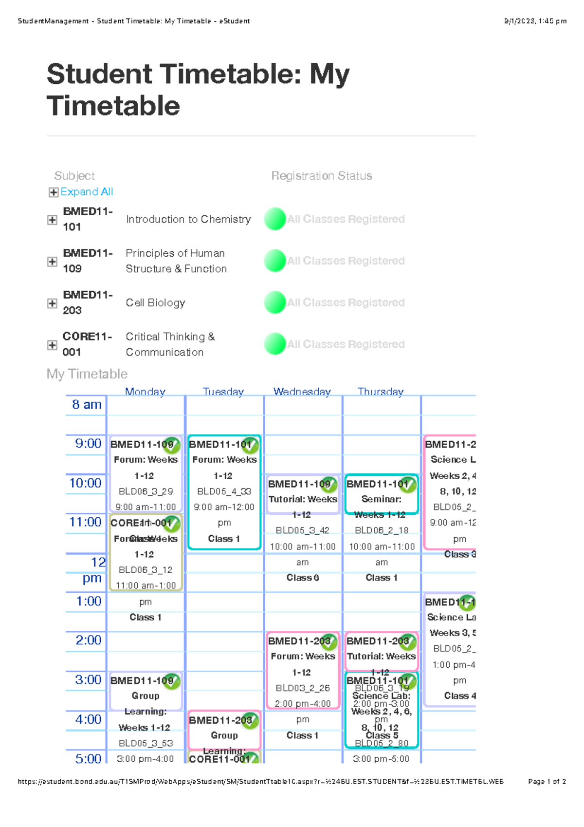 Time Table - Just a freebie so i can download a doc - StudentManagement ...