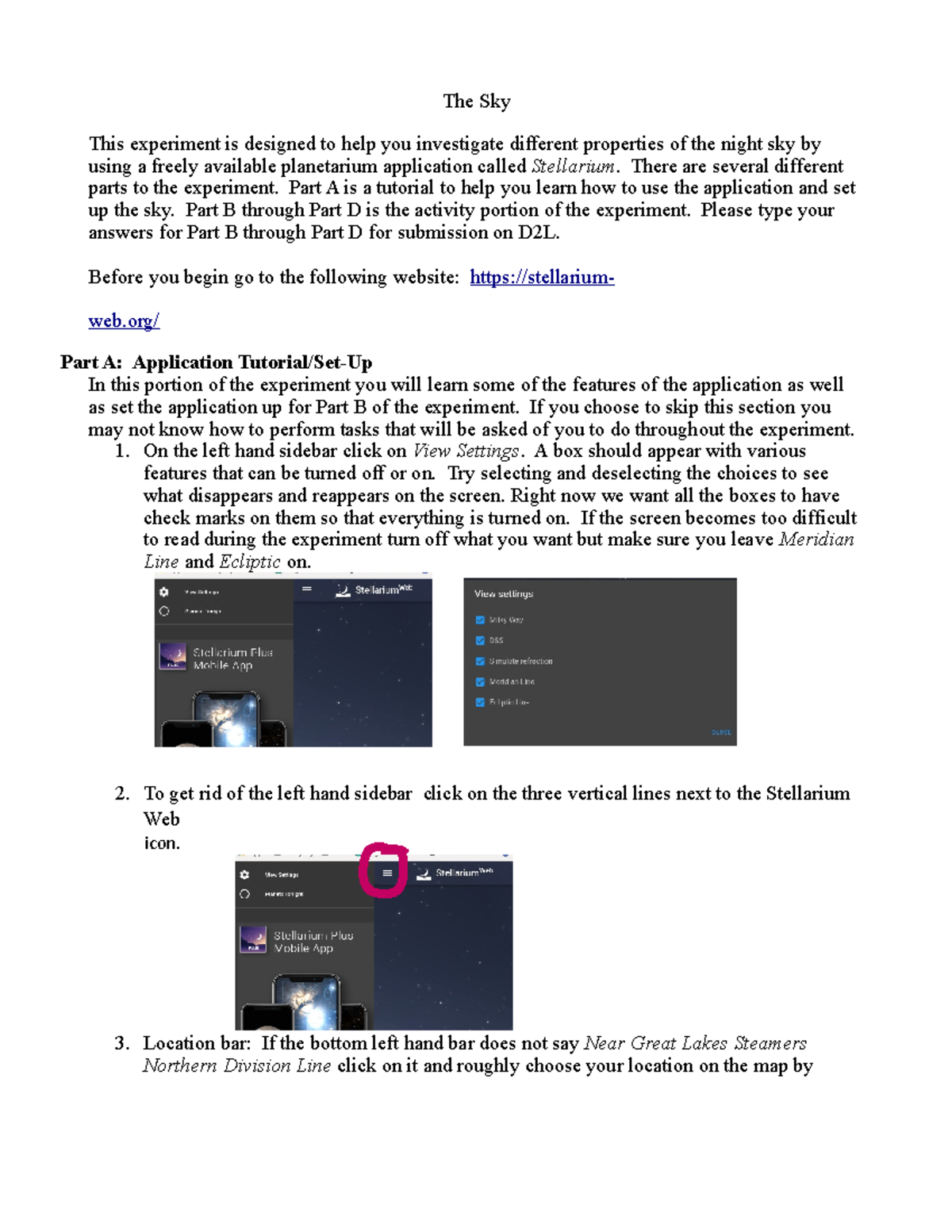 The sky lab - This experiment is designed to help you investigate ...