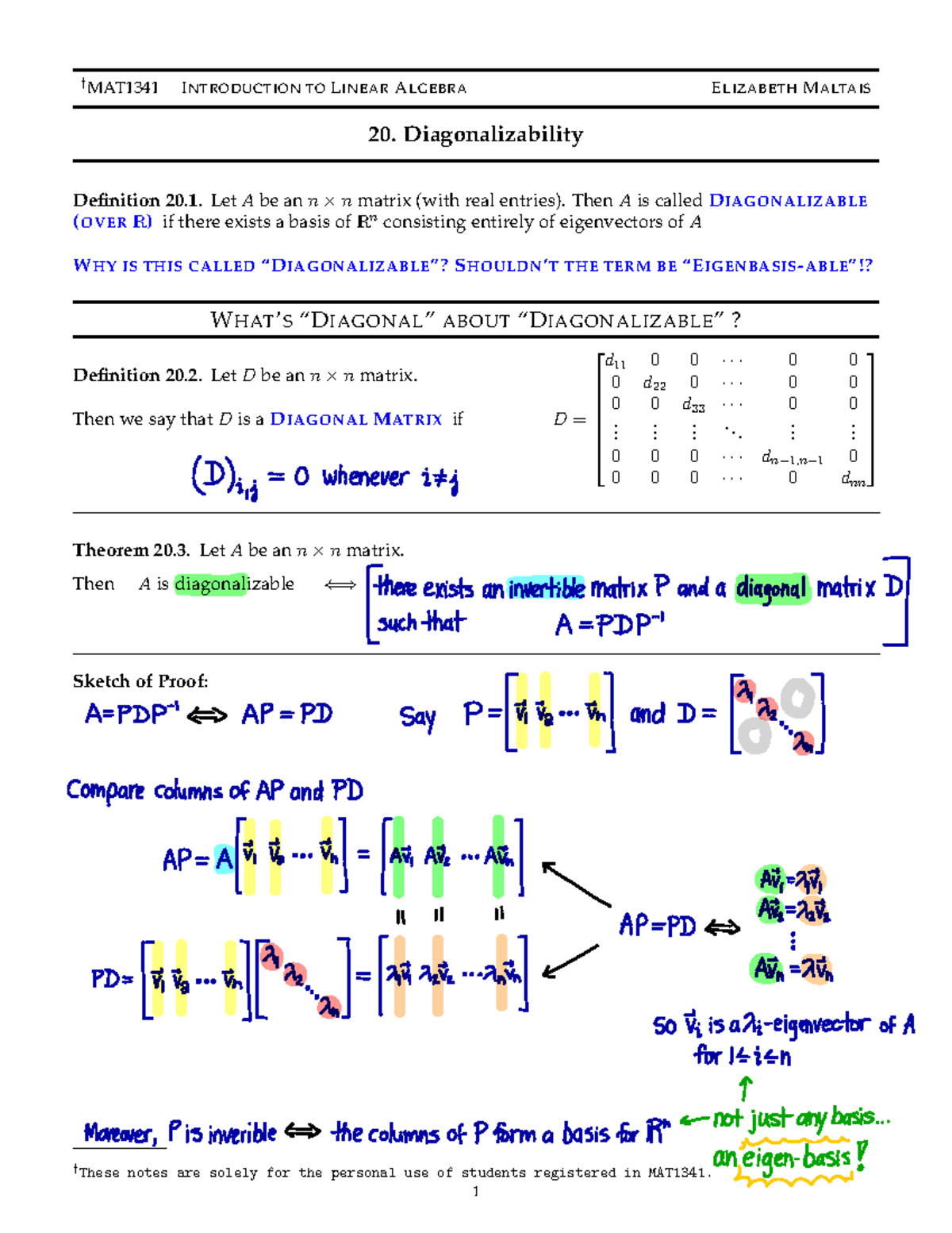 Mat1341 notes 20 20249 full - † MAT1341 I NTRODUCTION TO L INEAR A ...
