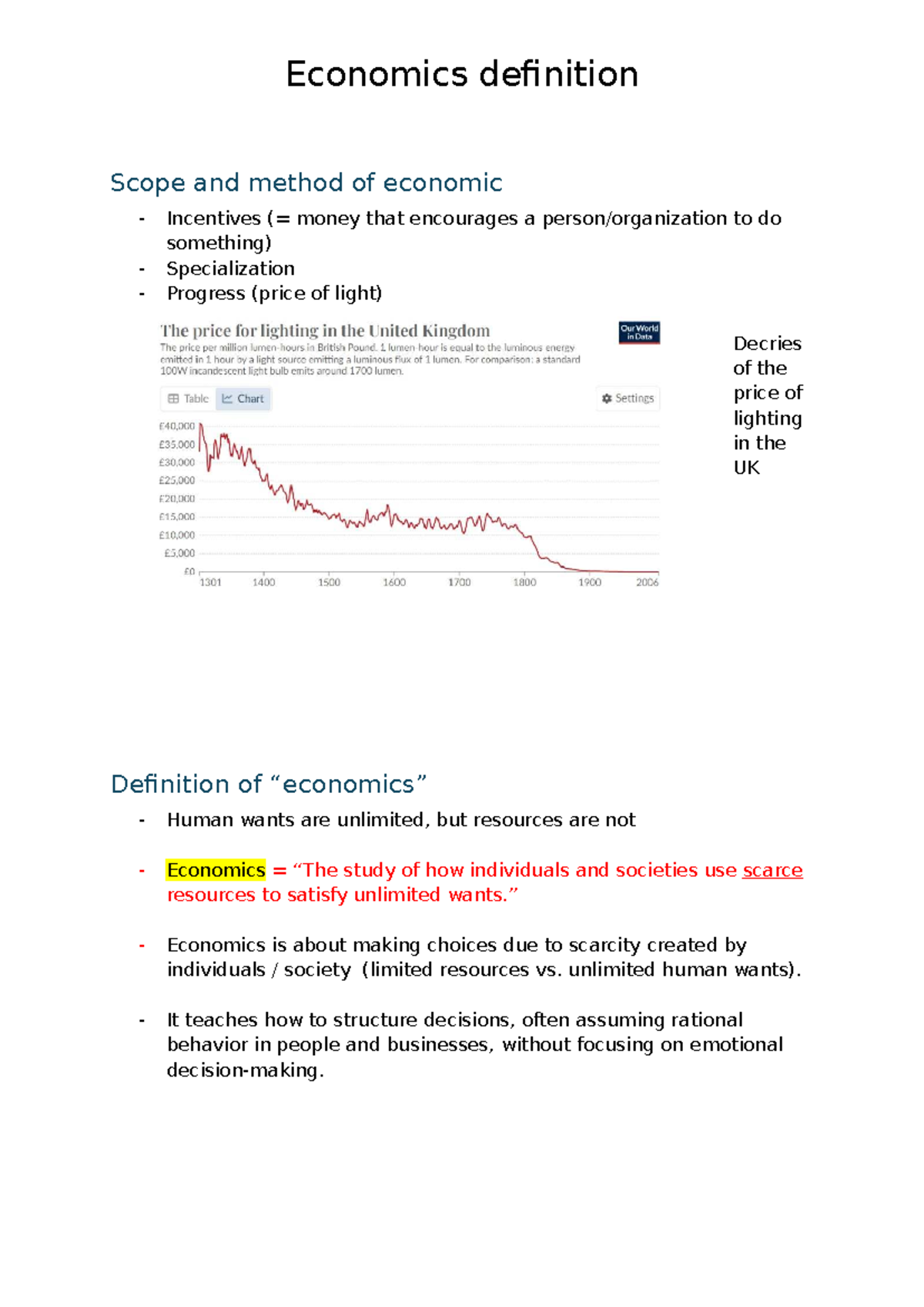 Economics 101: Definition, Scope, and Key Concepts - Chapter 1 - Studocu