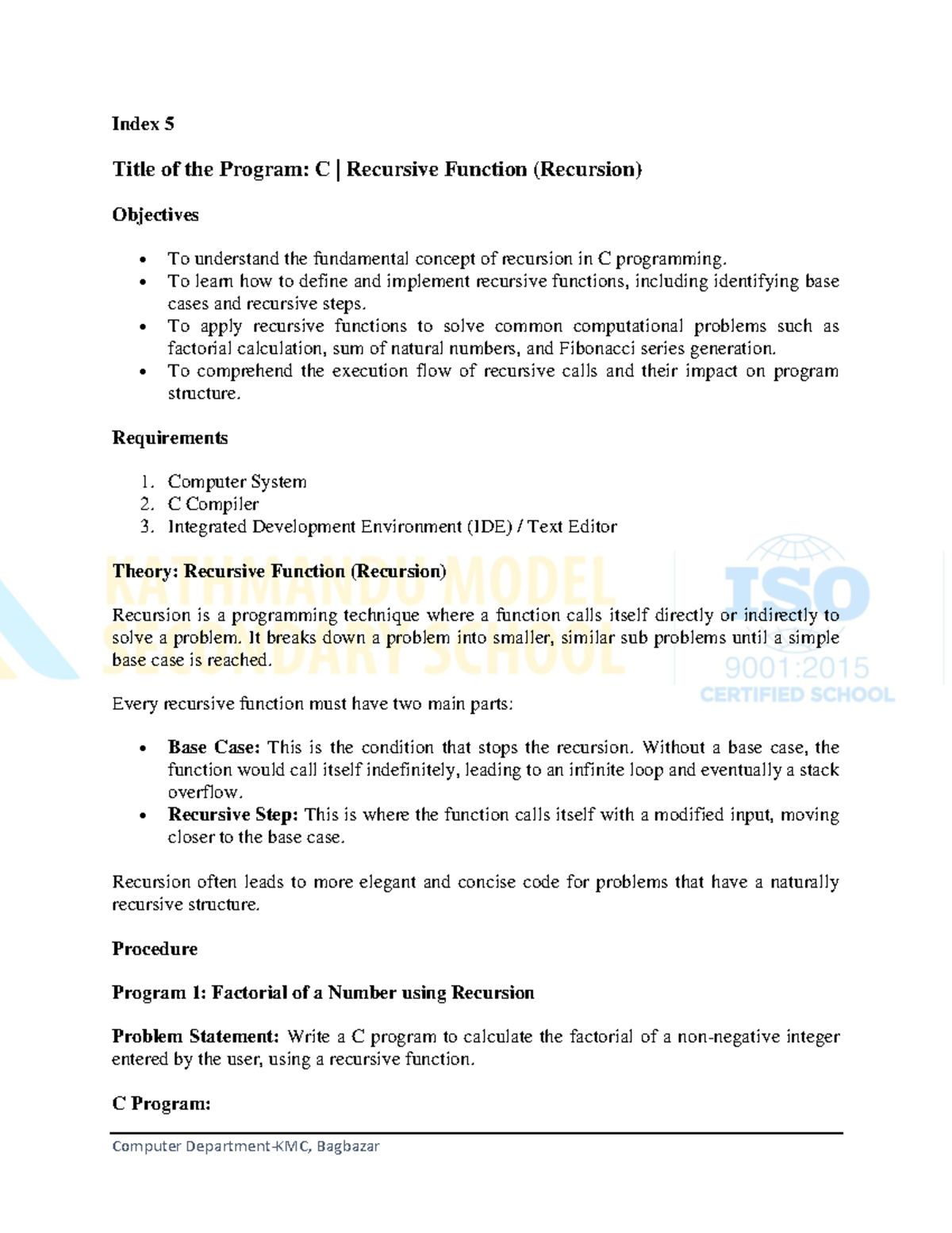 C Programming Recursion: Understanding Recursive Functions and Examples ...