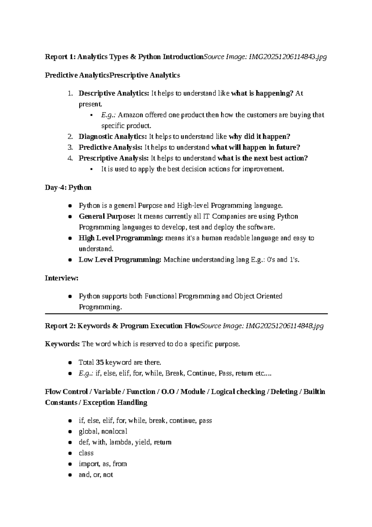 Python - 1: Introduction to Analytics Types and Programming Concepts ...