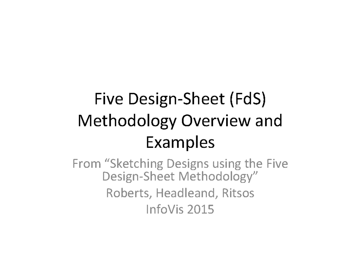Five (FdS) Methodology Overview for In-Class Test Design - Studocu