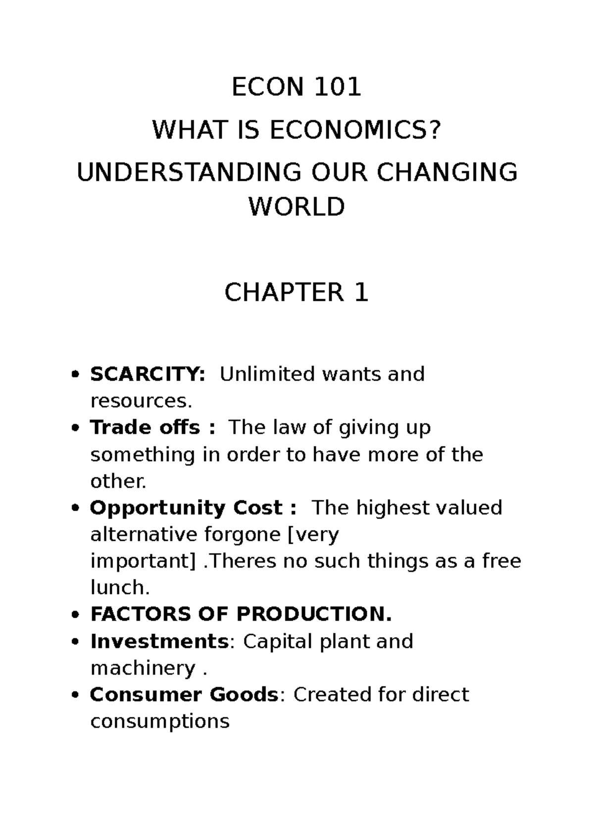 ECON 111 Course Guide: Introduction to Economic Concepts (2024) - Studocu