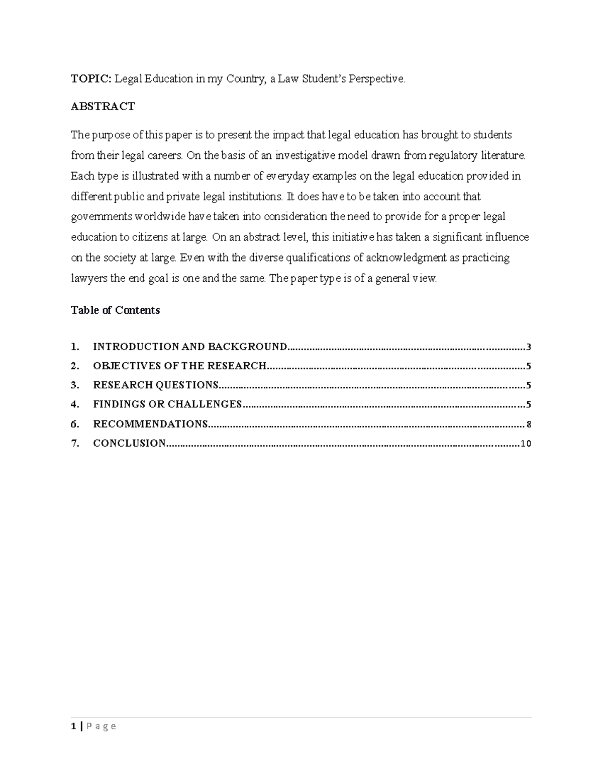 Legal Education in Kenya from the Perspe - TOPIC: Legal Education in my ...