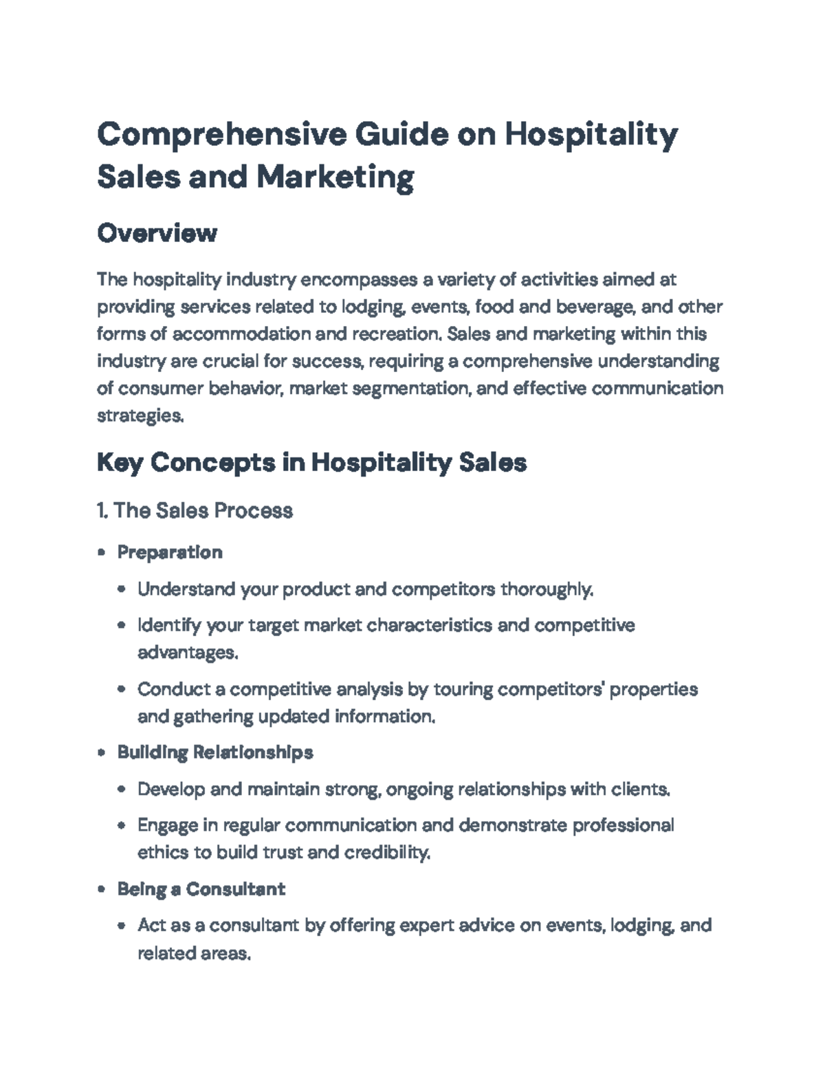 Hospitality Sales & Marketing: A Comprehensive Guide for Success ...