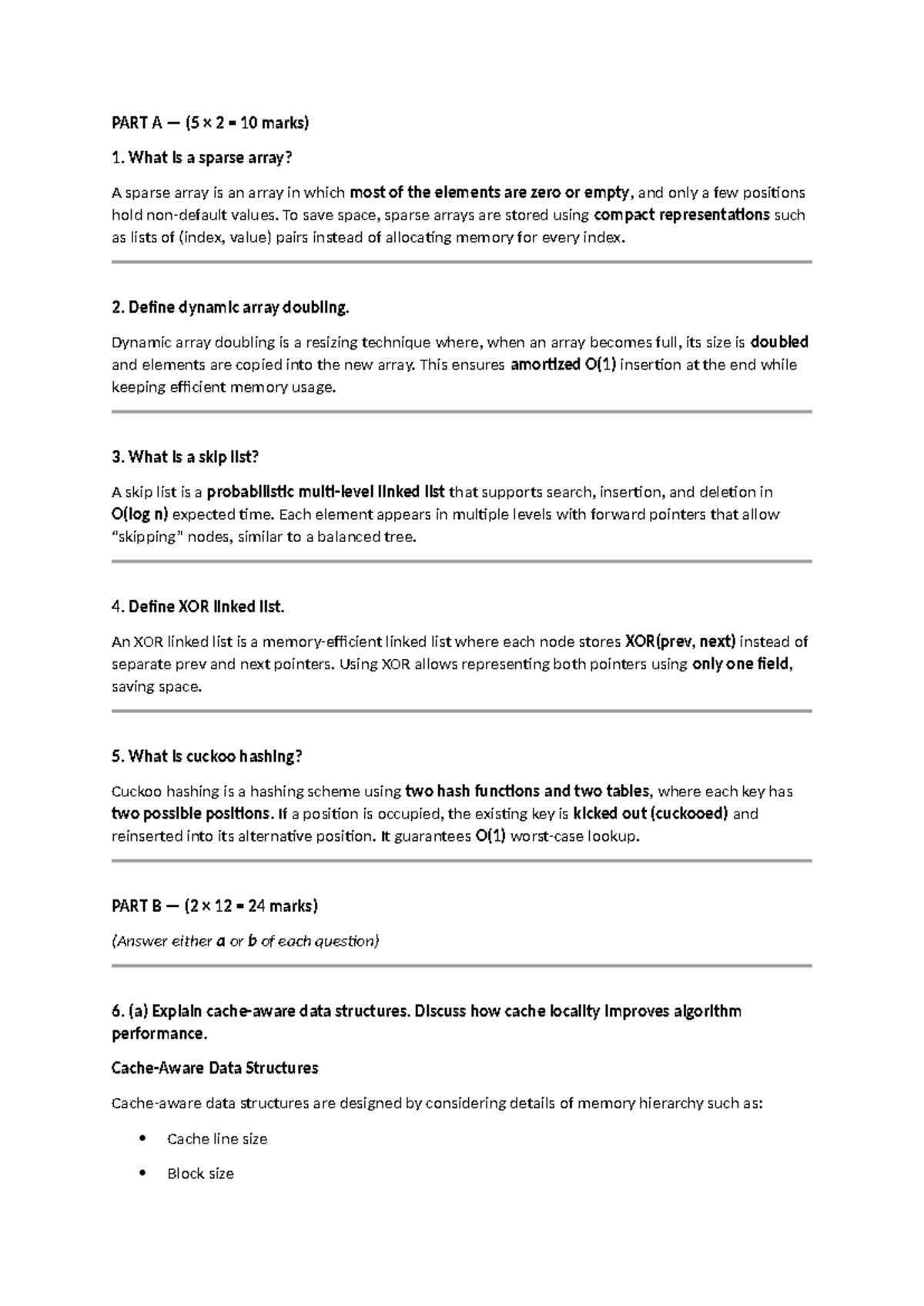Data Structure Notes: Sparse Arrays, Dynamic Arrays, and More (CS101 ...