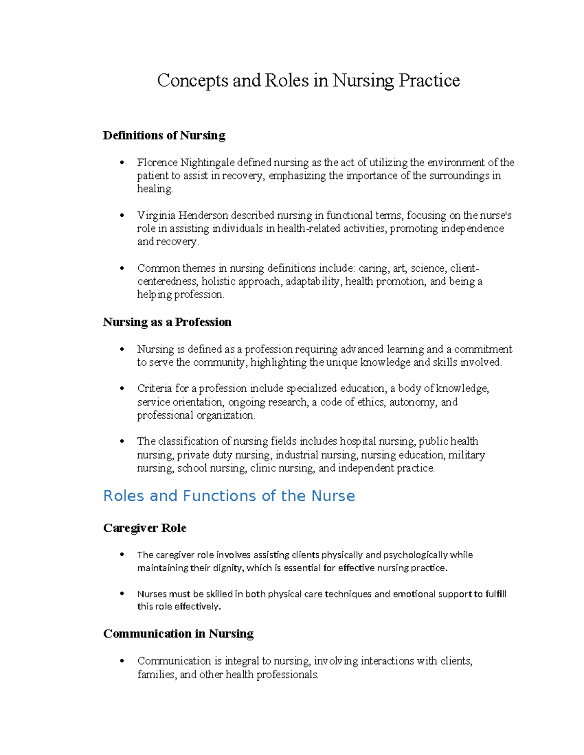 Concepts and Roles in Nursing Practice - Concepts and Roles in Nursing ...