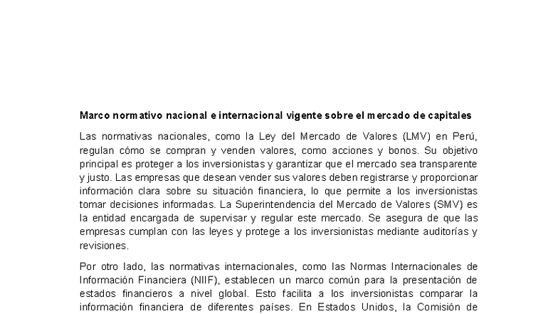 Tarea Académica 2 - Normativas del Mercado de Capitales en Perú - Studocu