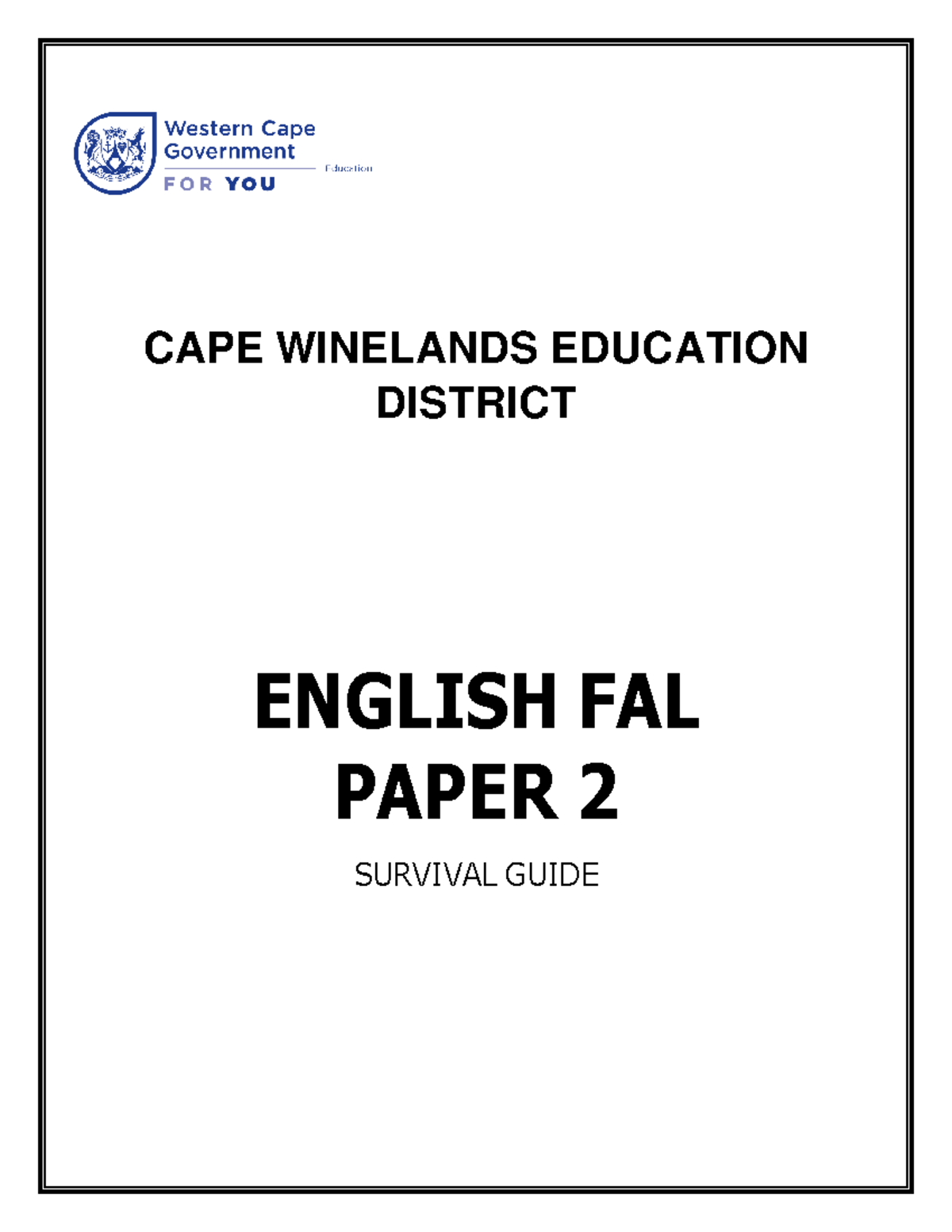 English FAL P2 Survival Kit - Document Preview