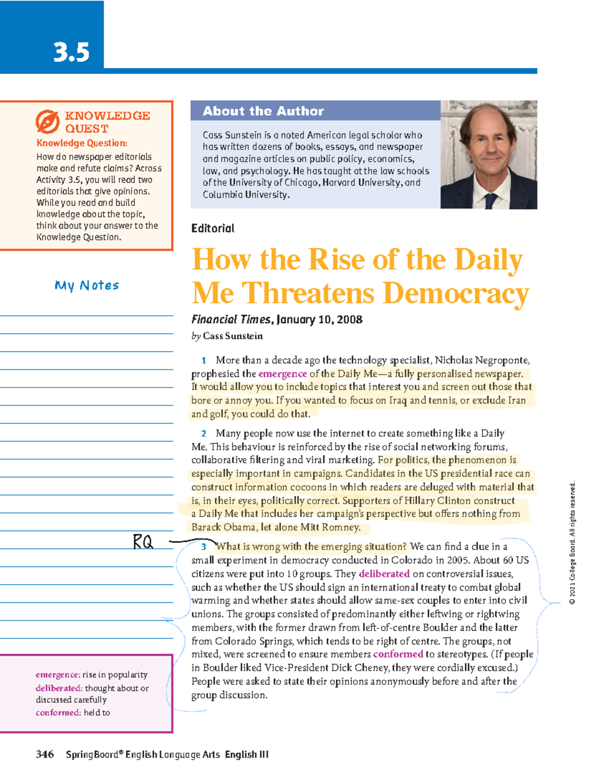 3.5 Editorial Analysis - English III Notes on Media & Democracy - Studocu