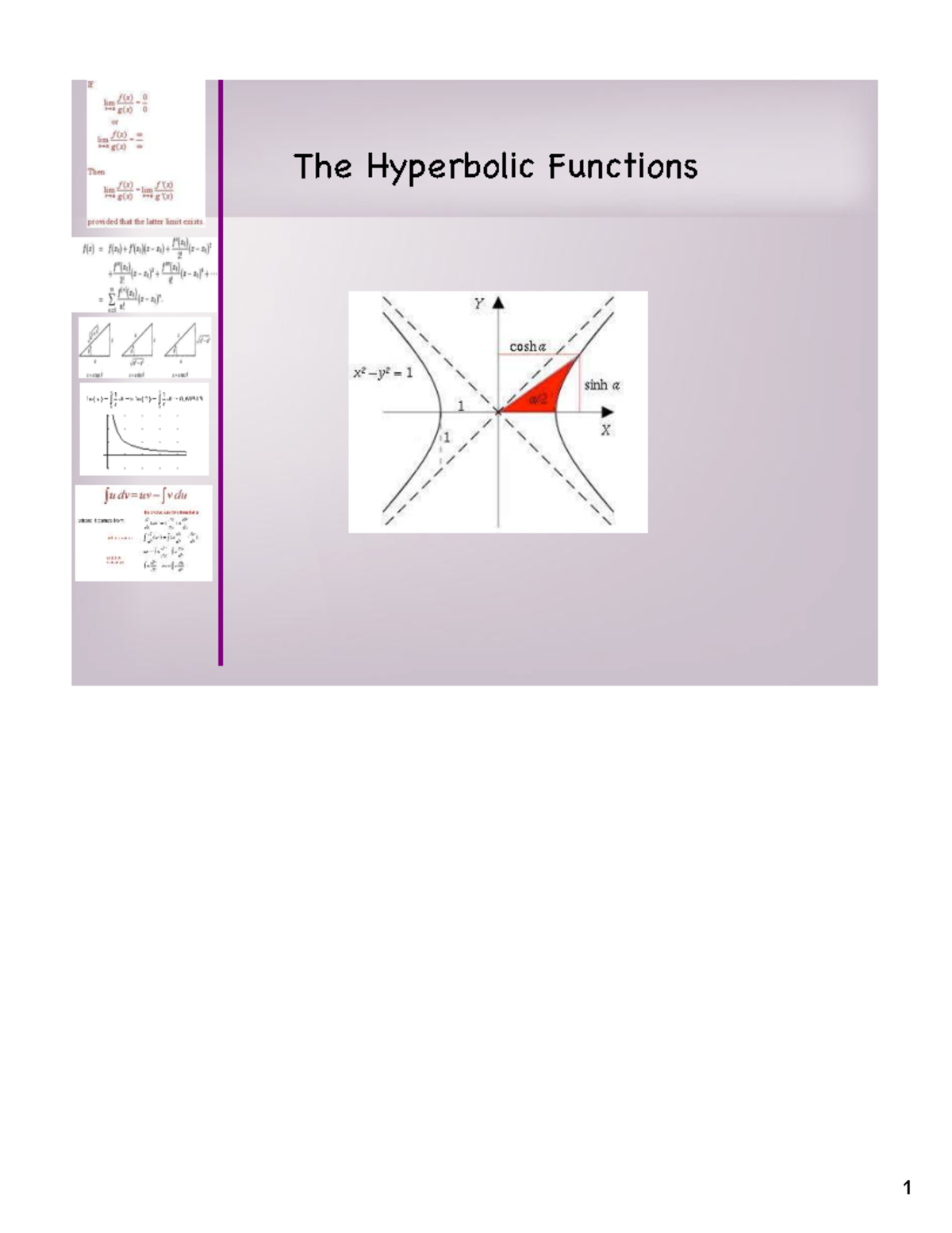 Final Exam Study Guide for ABC123: Hyperbolic Functions Overview - Studocu