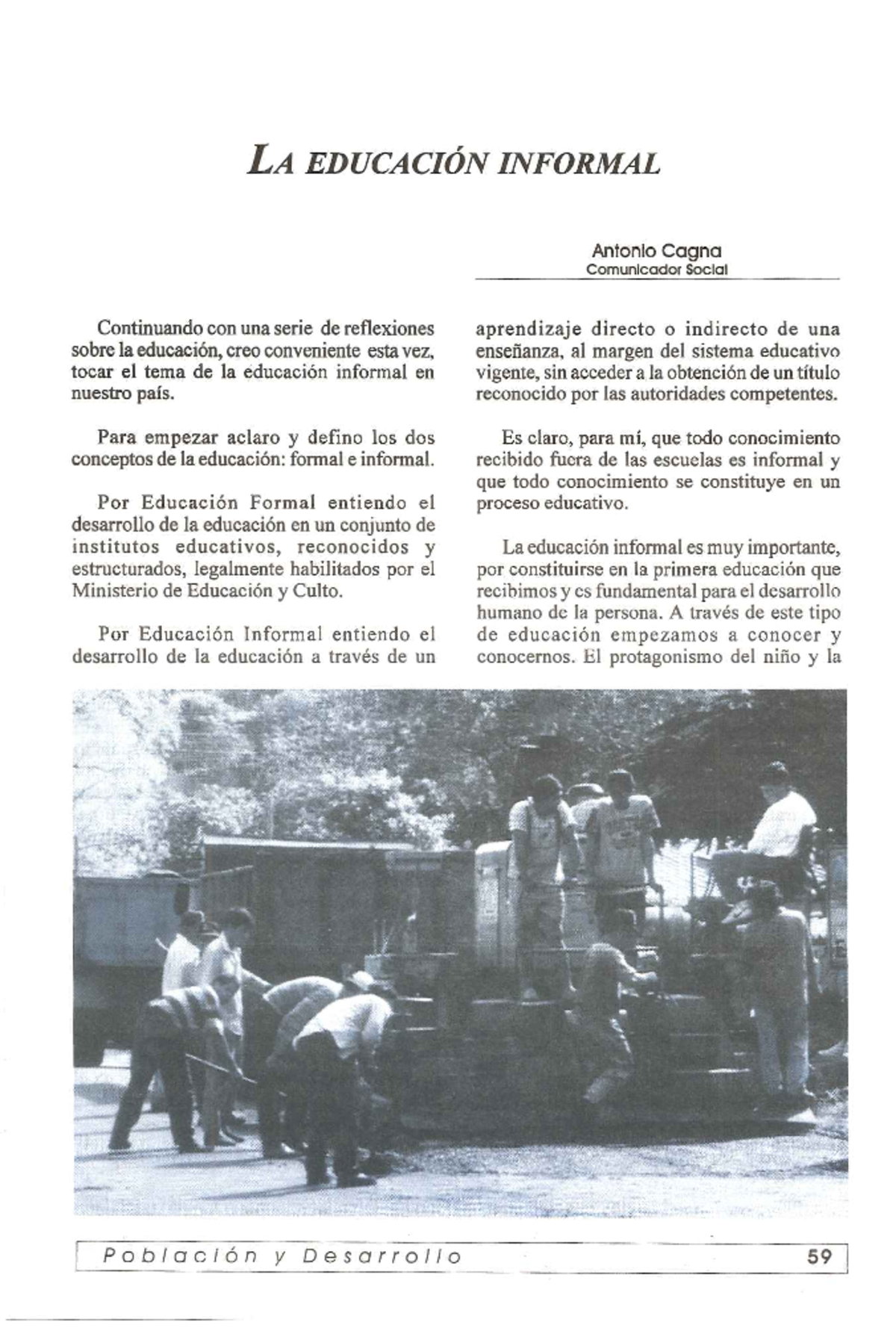 LA EDUCACIÓN INFORMAL: Reflexiones sobre su Impacto Social - Studocu