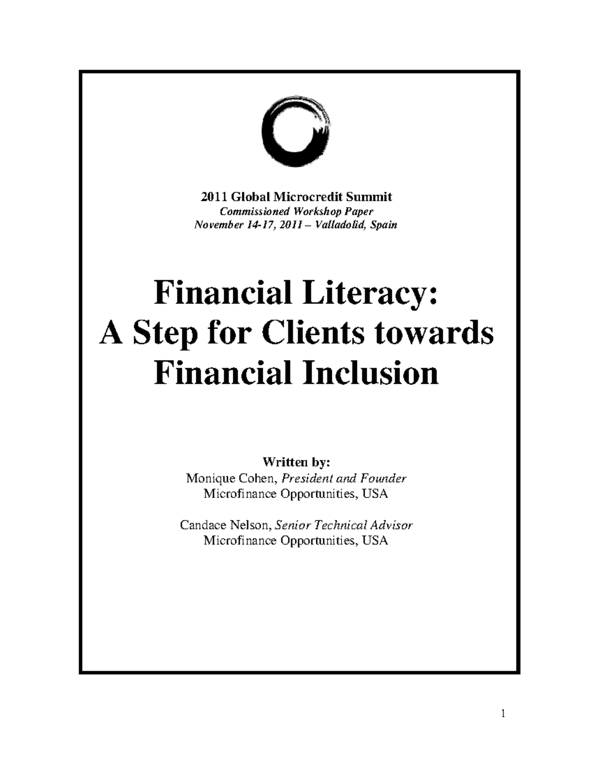 Financial Literacy- A Step for Clients towards Financial Inclusion ...