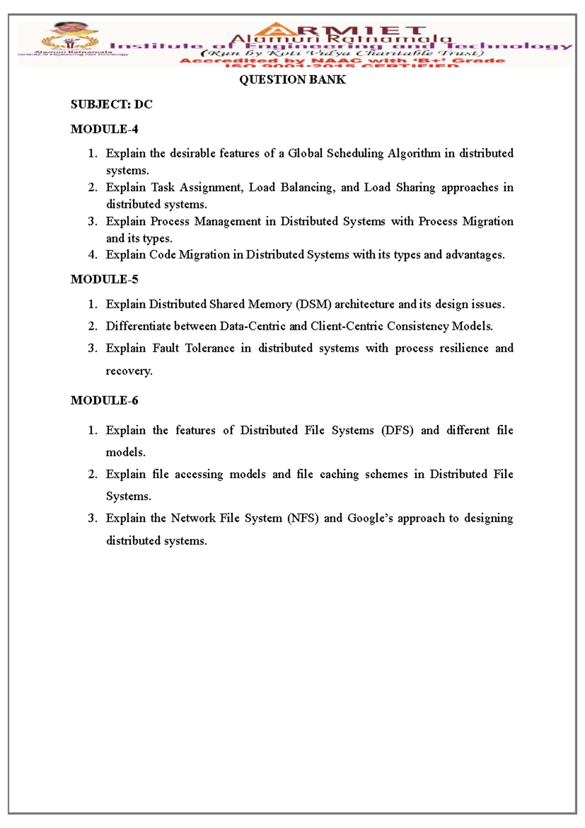 DC Assignments: Global Scheduling & Distributed Systems Concepts - Studocu