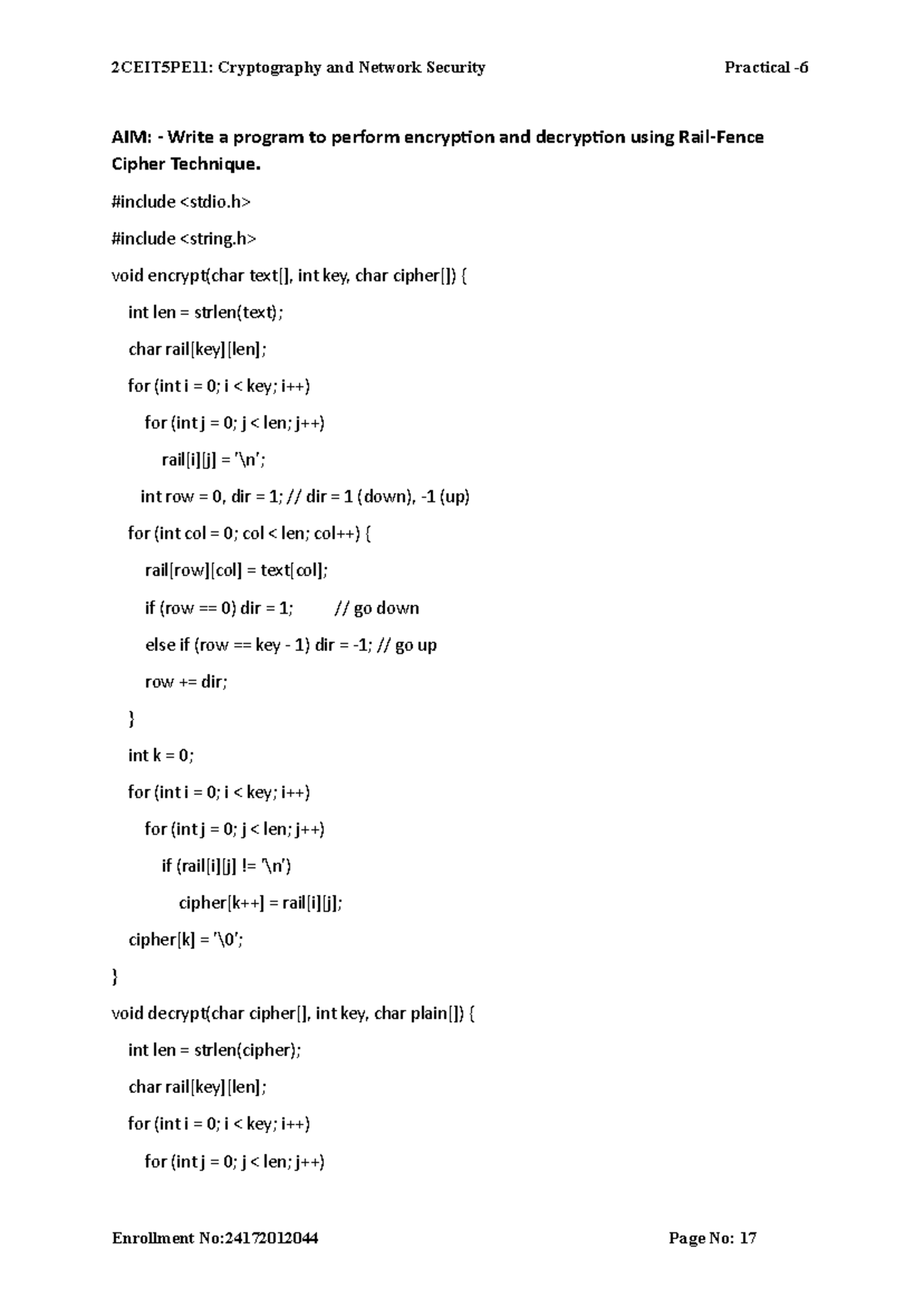 Cryptography and Network IM: Encryption & Decryption Program Guide ...