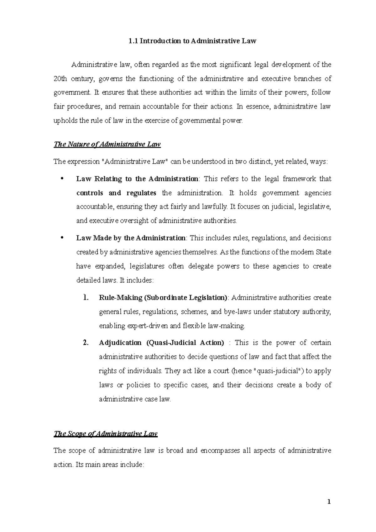 Administrative Law Overview: Key Concepts and Developments - Studocu