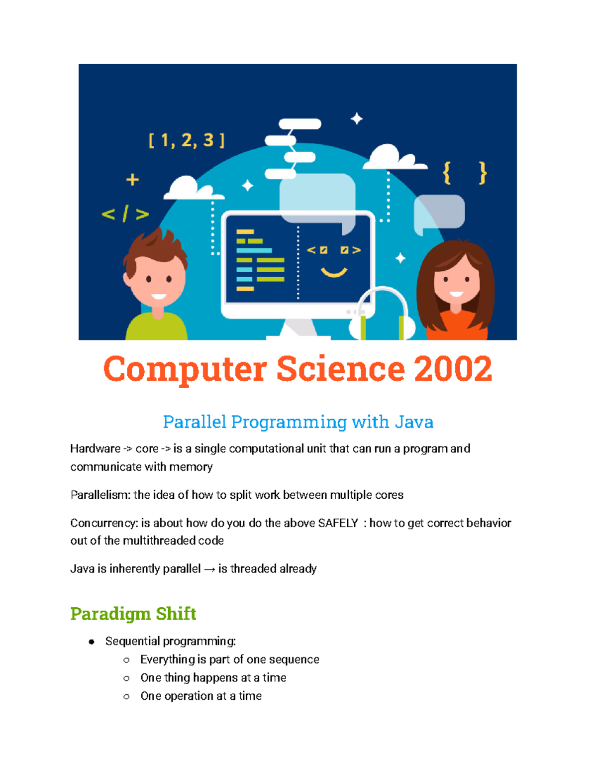 Class notes csc2002 - Computer Science 2002 Parallel Programming with ...