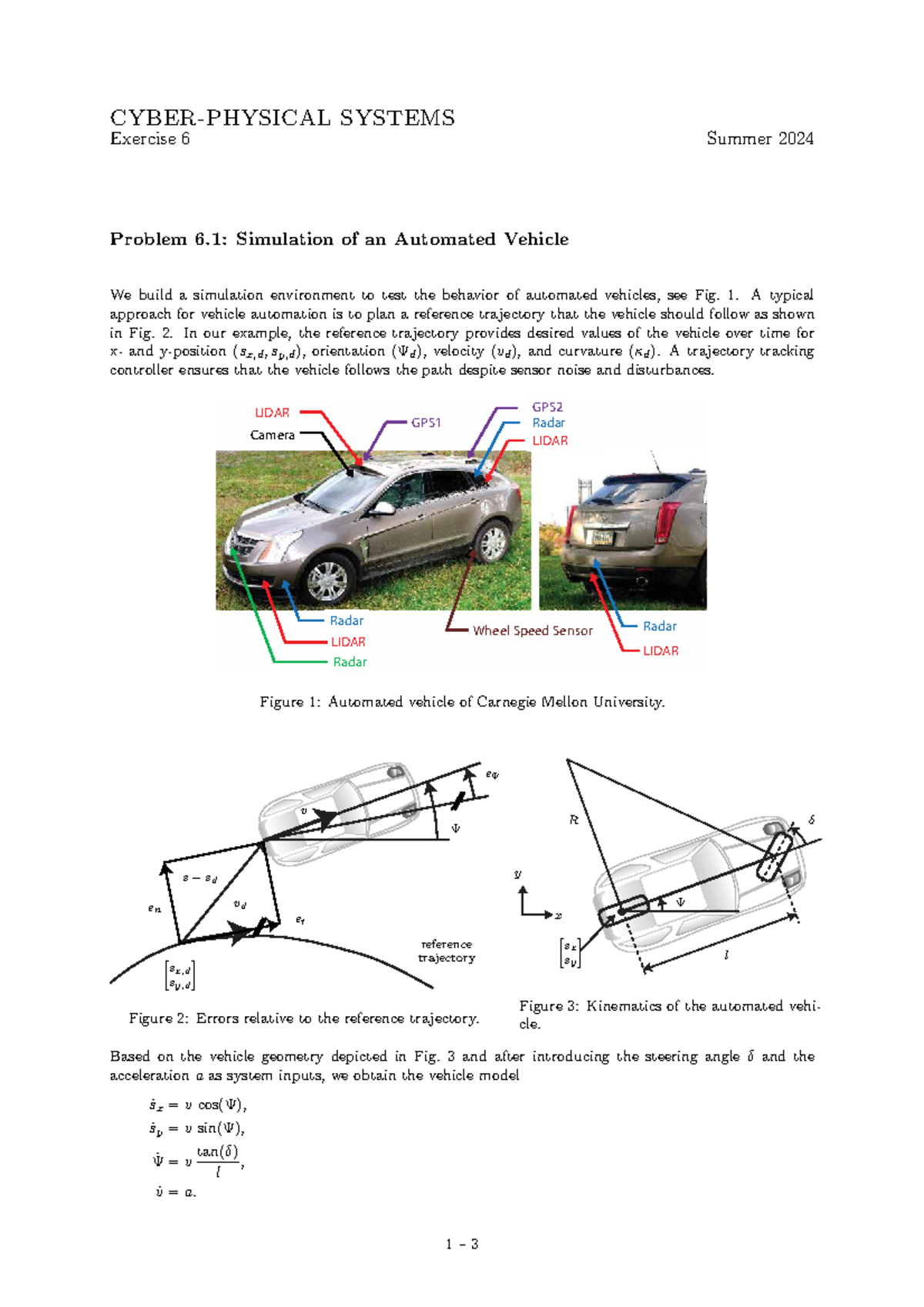 Exercise 6 - Simulation of Automated Vehicle Dynamics (SYS 2024) - Studocu