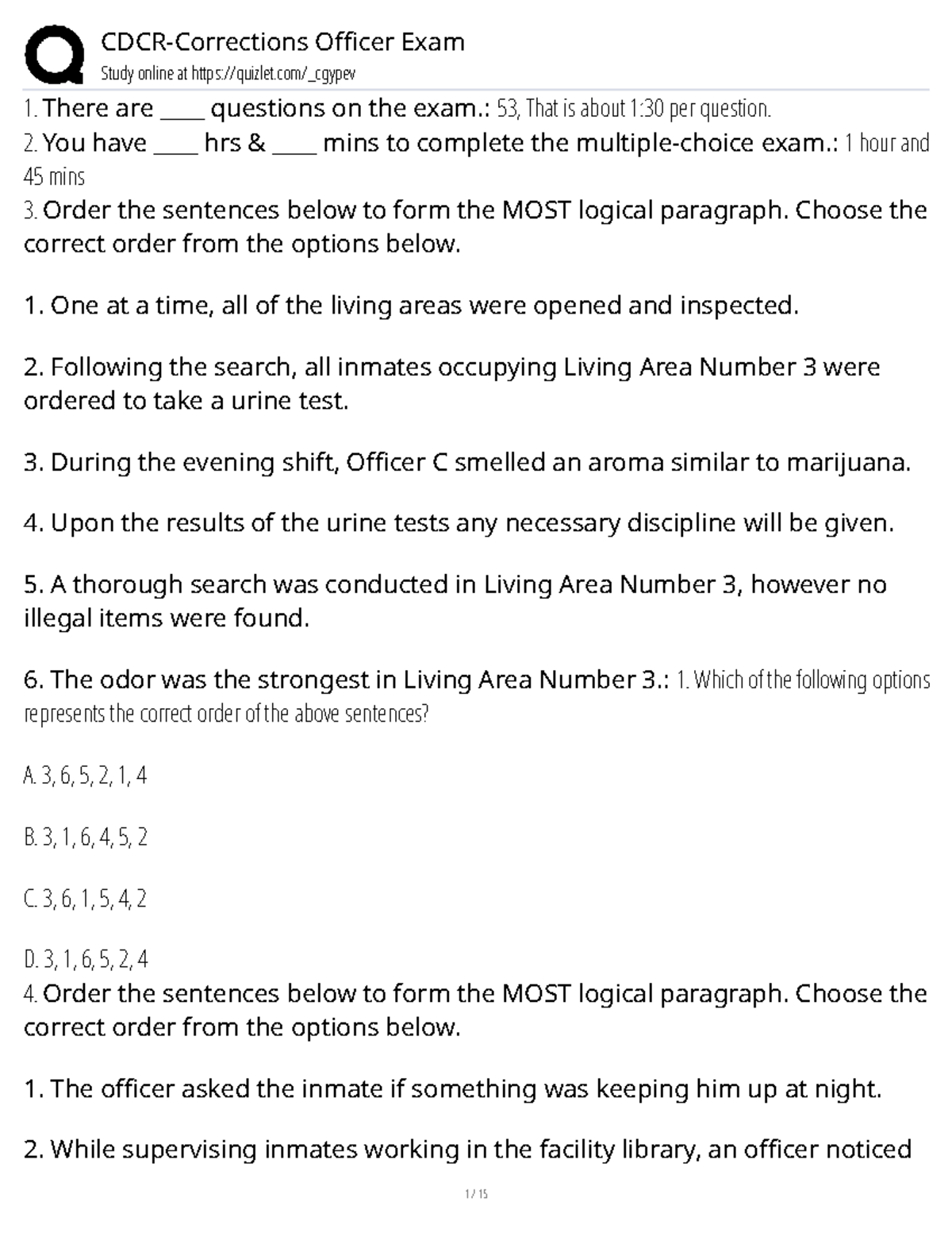 CDCR-Corrections Officer Exam Study Guide and Practice Questions - Studocu