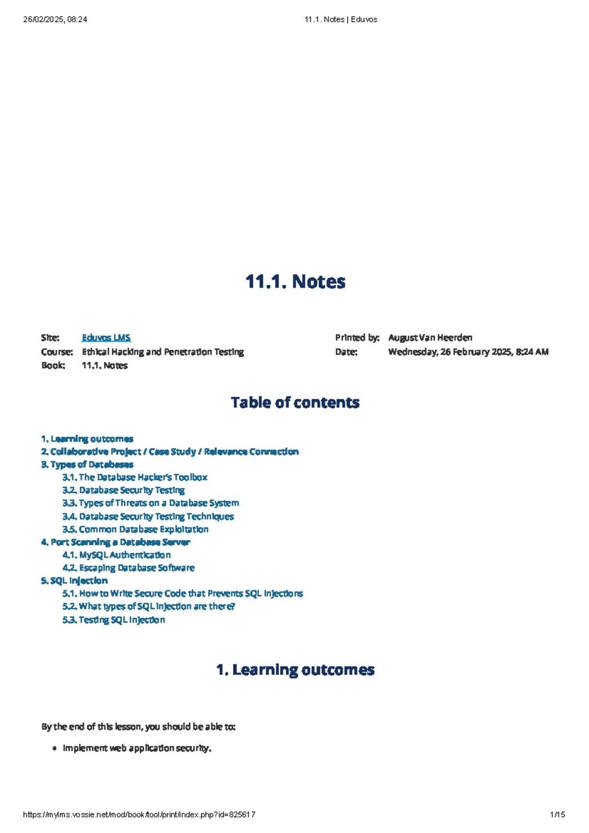 11.1. Notes on ethical hacking and database security testing - Studocu