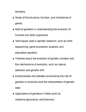 Genetics - Study Notes & Assignments - Studocu