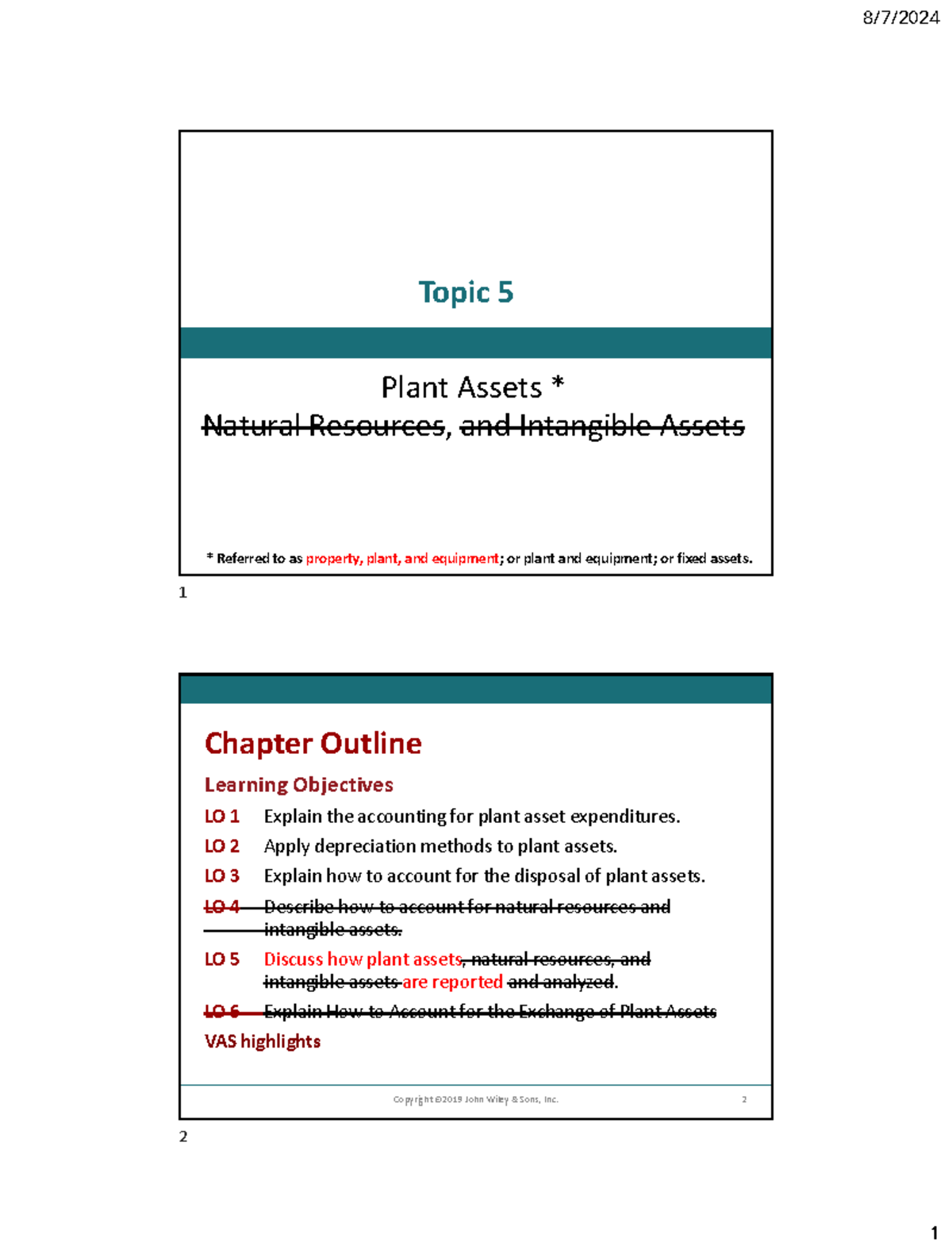 2024 ACC101 Topic 5: Accounting for Plant Assets and Depreciation - Studocu