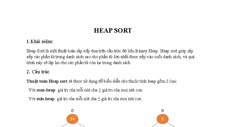 HEAP SORT - Thuật Toán Sắp Xếp Dựa Trên Binary Heap - Studocu