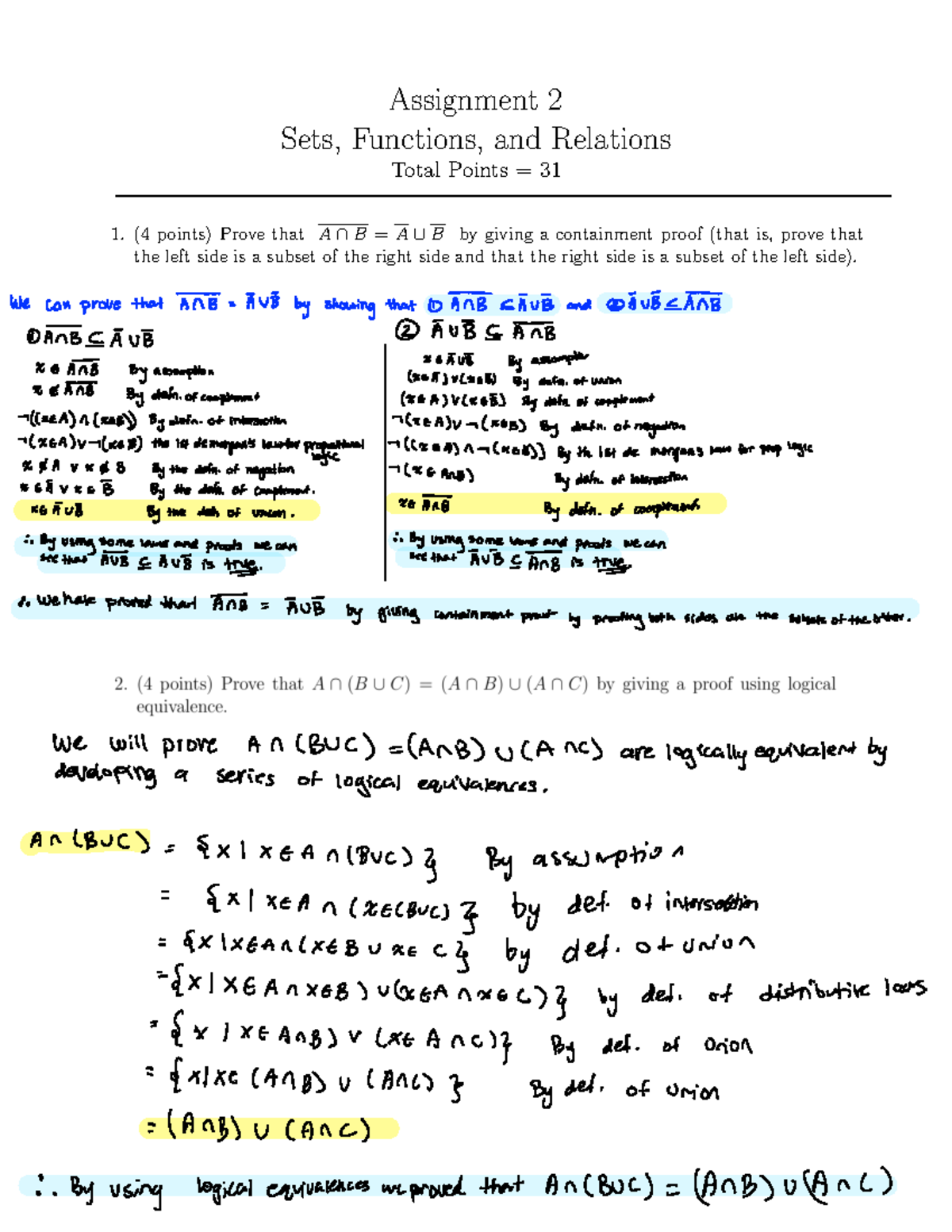 Assignment 2: Sets, Functions, and Relations for CP214 - Studocu