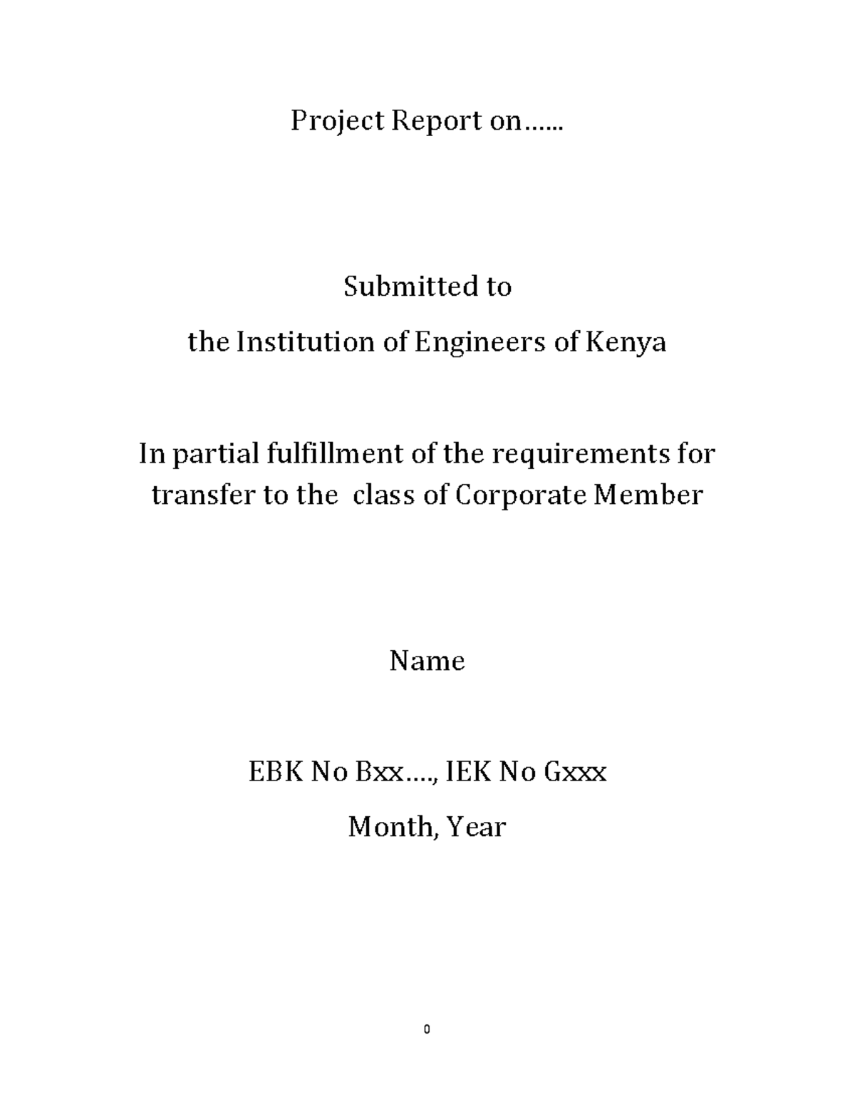 Electrical Engineering Project Report Format - IEK Standard Part 2 ...