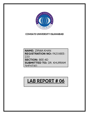 OOP Lab # 01 Asad - Lab Report - Name: Muhammad Asad Registration ...