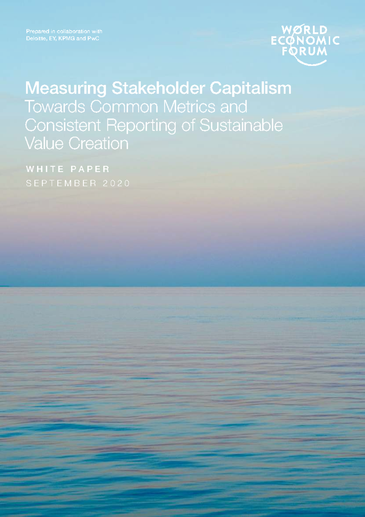 WEF IBC 2020 Report on Measuring Stakeholder Capitalism Metrics - Studocu