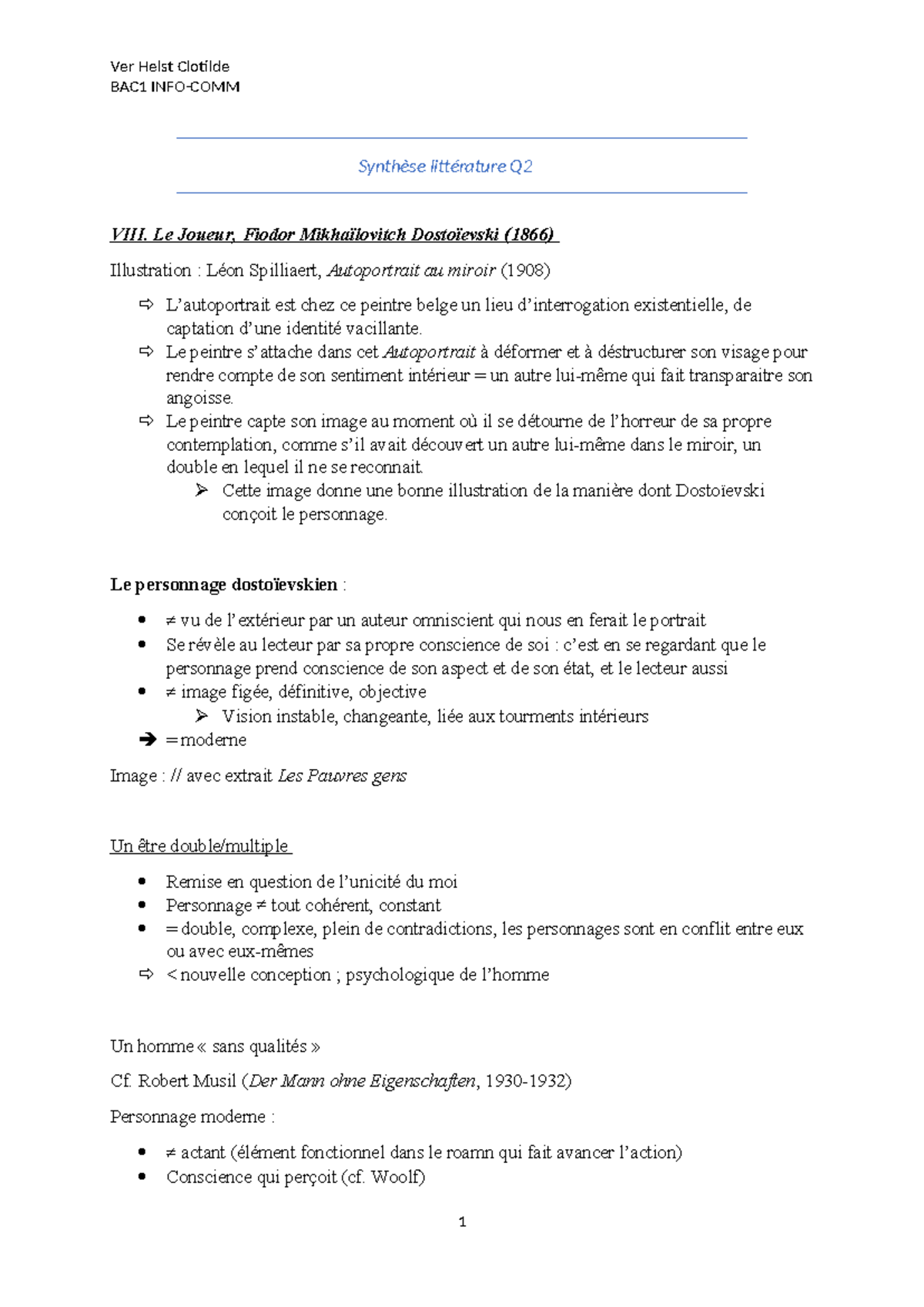 Synthèse Littérature Q2: Le Joueur de Dostoïevski et son Enjeu Psychologique - Document Preview