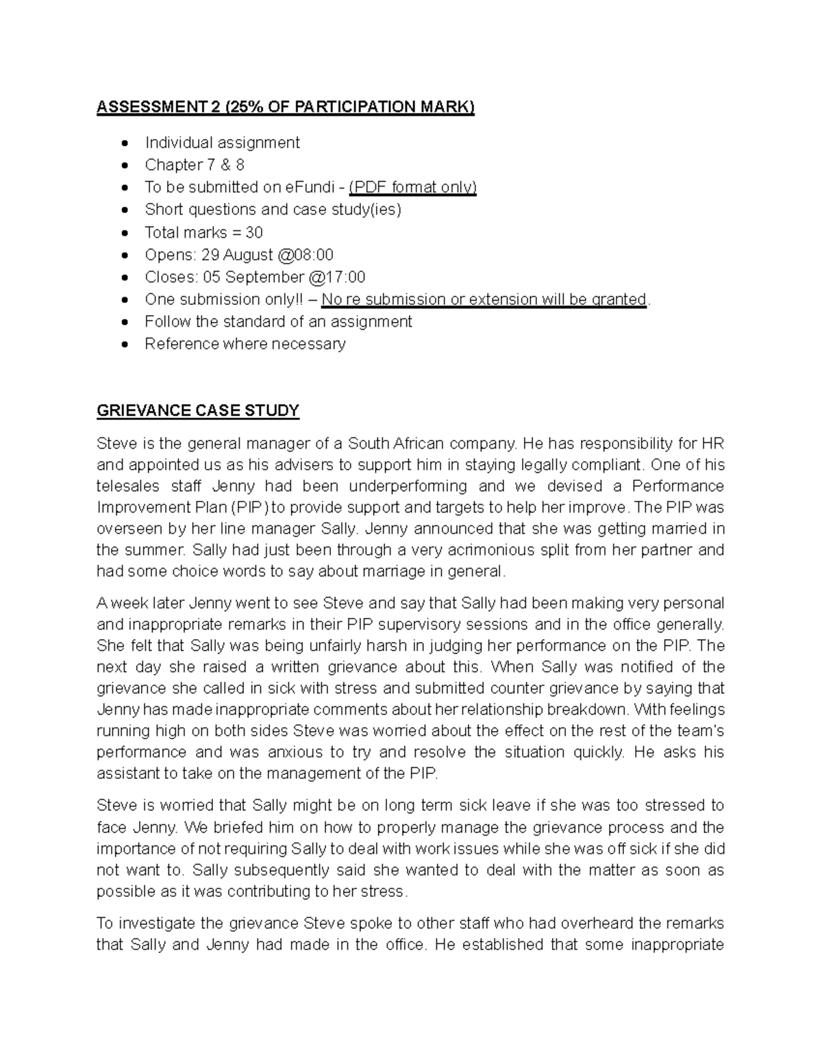 LARM 321 Individual Assignment: Grievance & Employment Equity Case ...