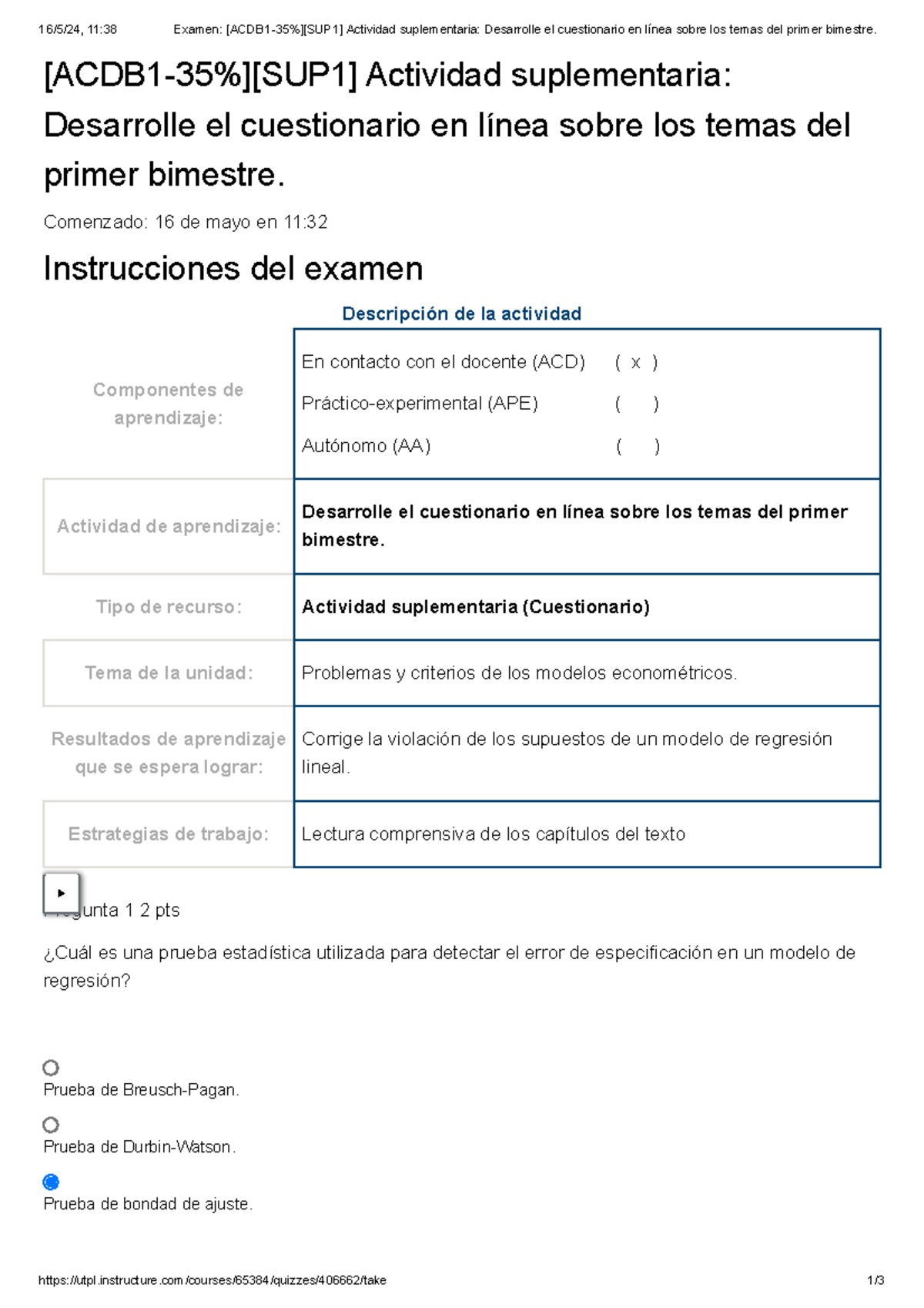Cuestionario en línea - Temas del primer bimestre [ACDB1-35%][SUP1] - Document Preview