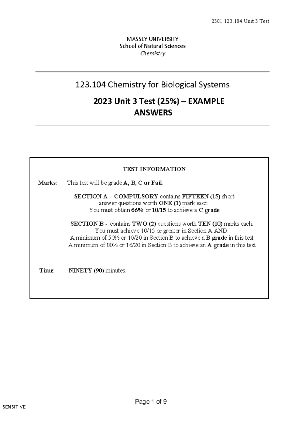 123104 2301 Unit 3 Test Example Questions and Answers for 2023 - Studocu
