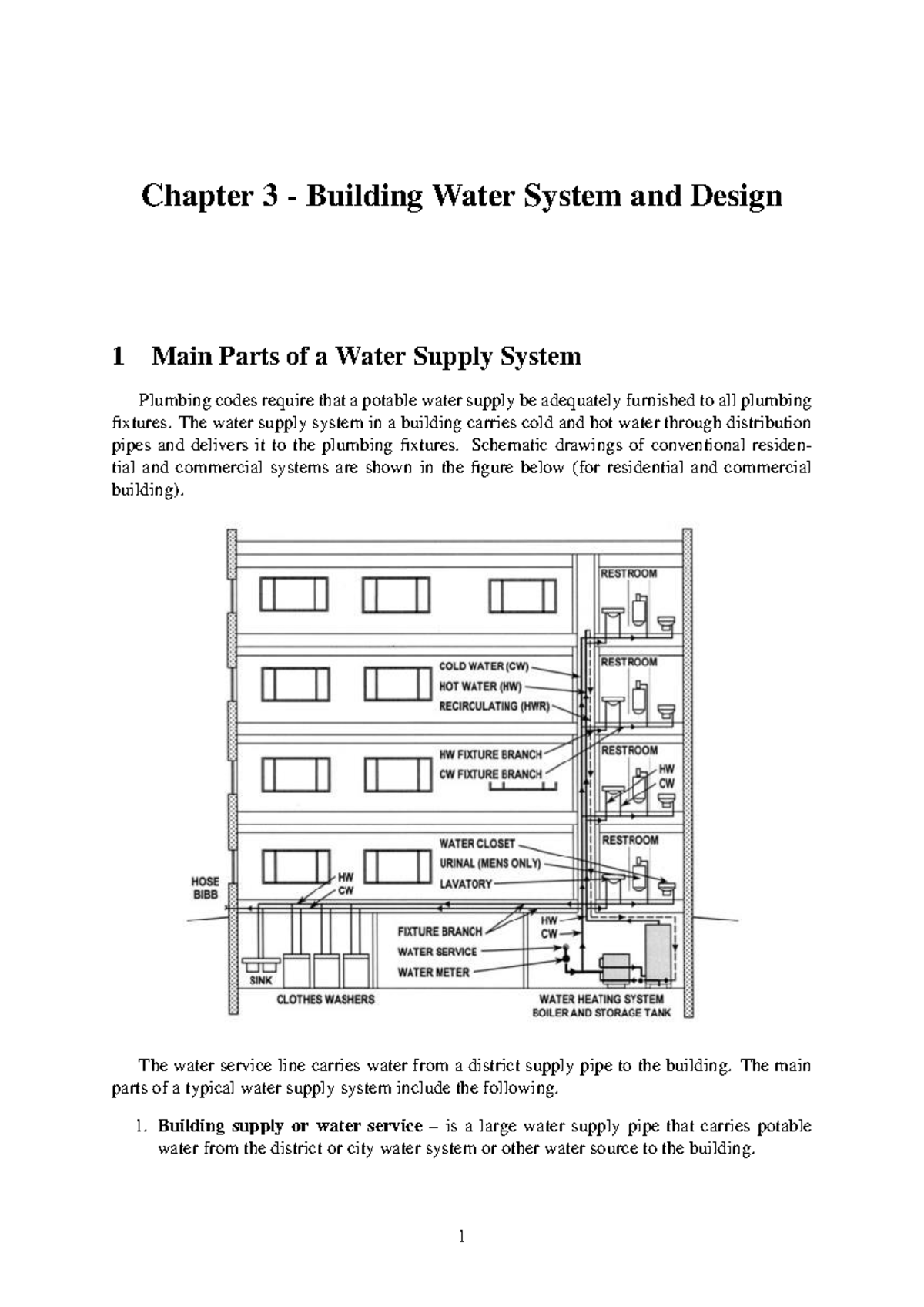 CE 314 Chapter 3: Building Water Supply System Design and Components ...