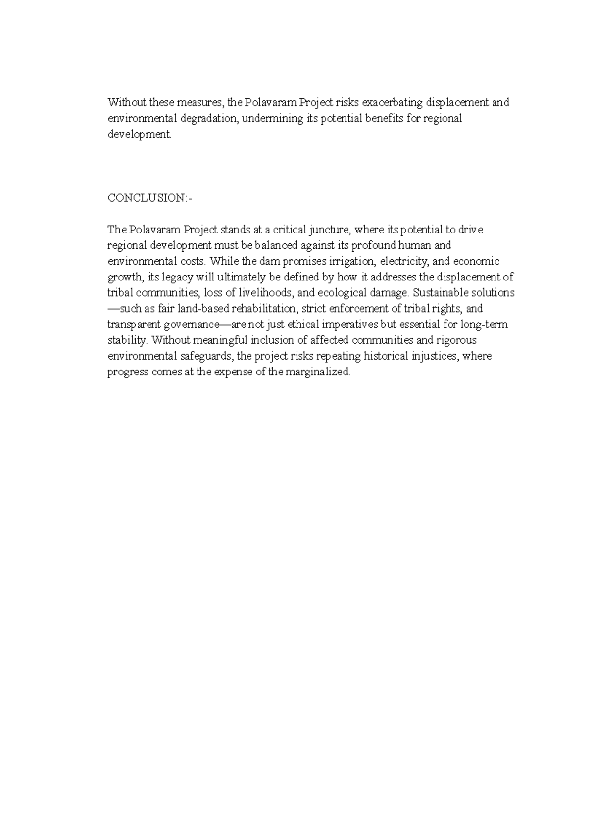 Polavaram Project Analysis: Balancing Development and Displacement ...
