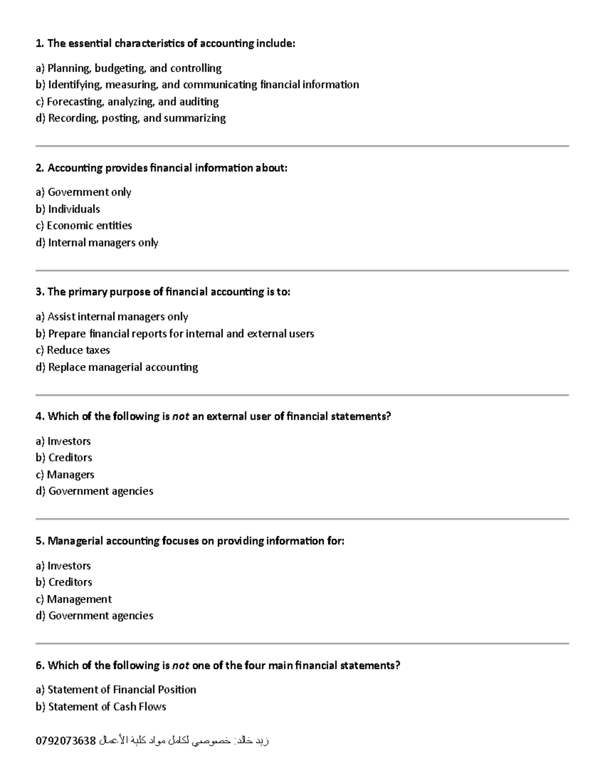 ASX 101: Financial Statements and Managerial Accounting Quiz Questions ...