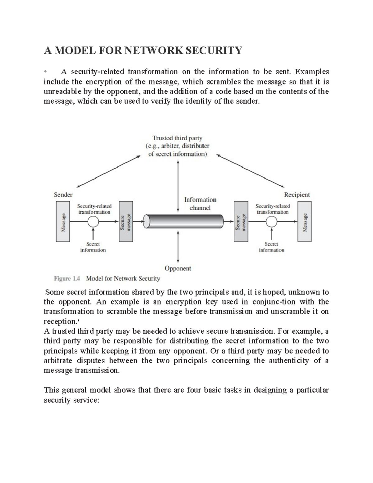 A Model for Network Security: Key Concepts and Mechanisms - Studocu
