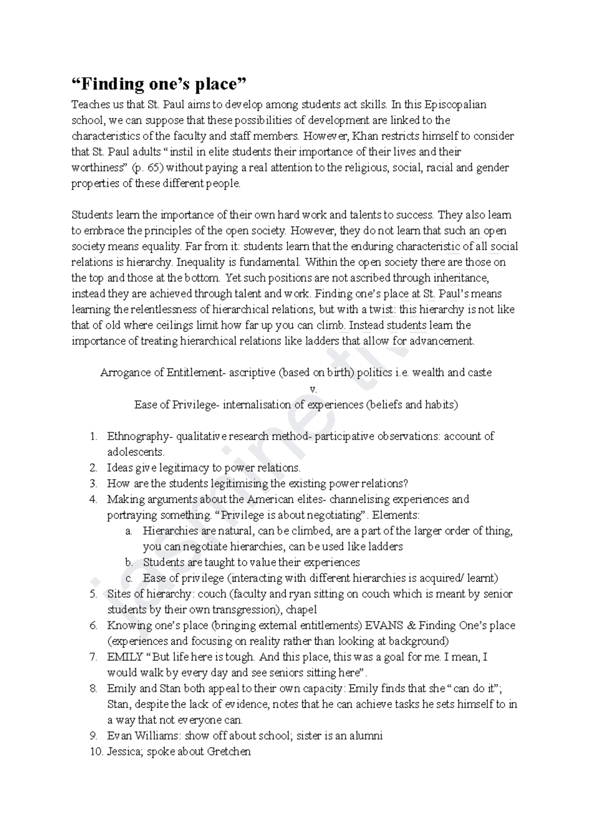 FSS II - Finding One's Place: Hierarchical Relations and Privilege ...
