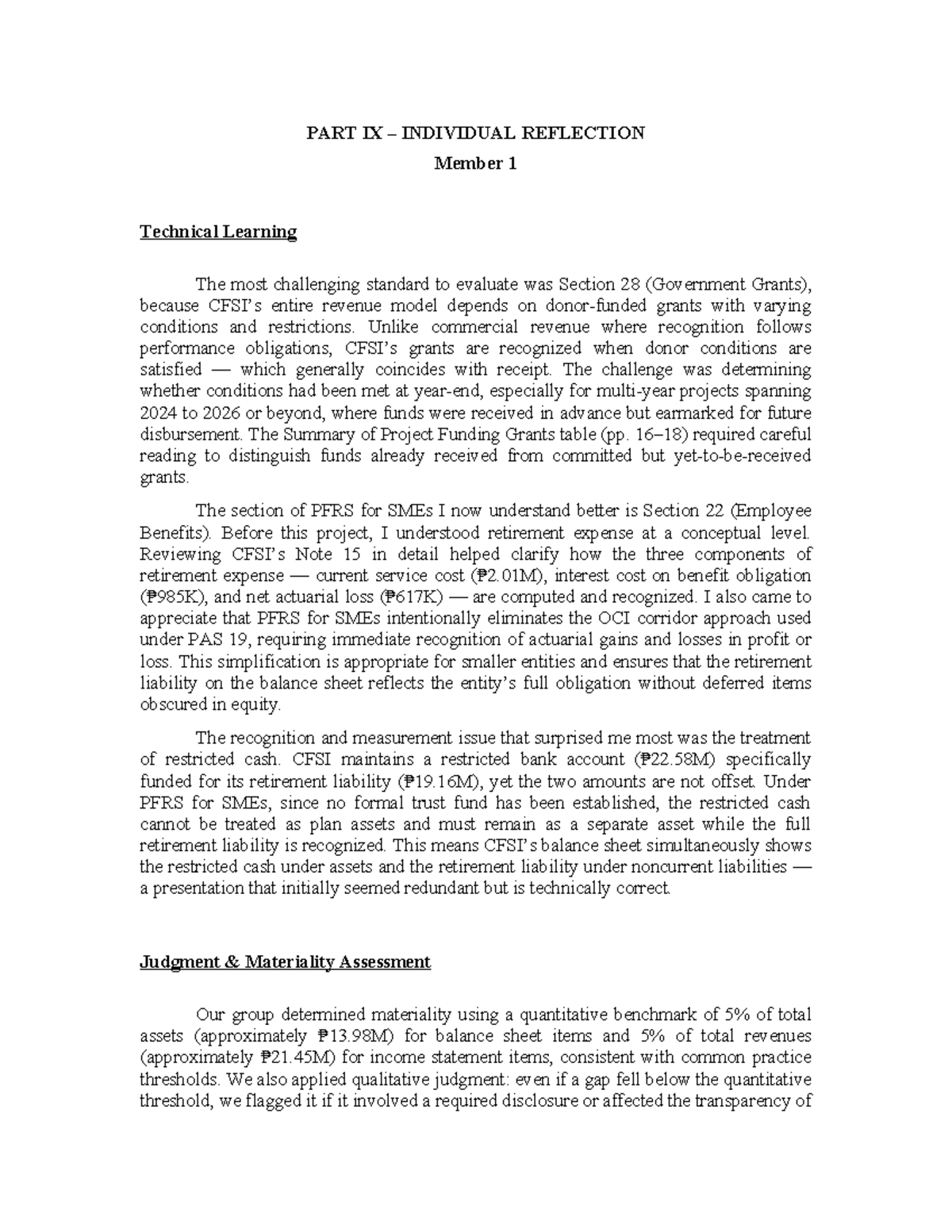 ACC226 Individual Reflections on Technical Learning and Materiality ...