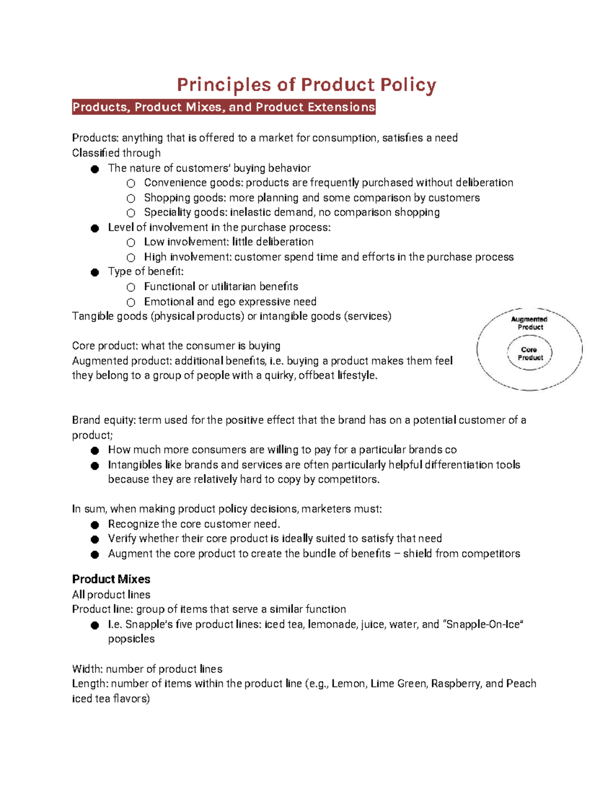Principles of Product Policy: Understanding Product Mixes & Extensions ...