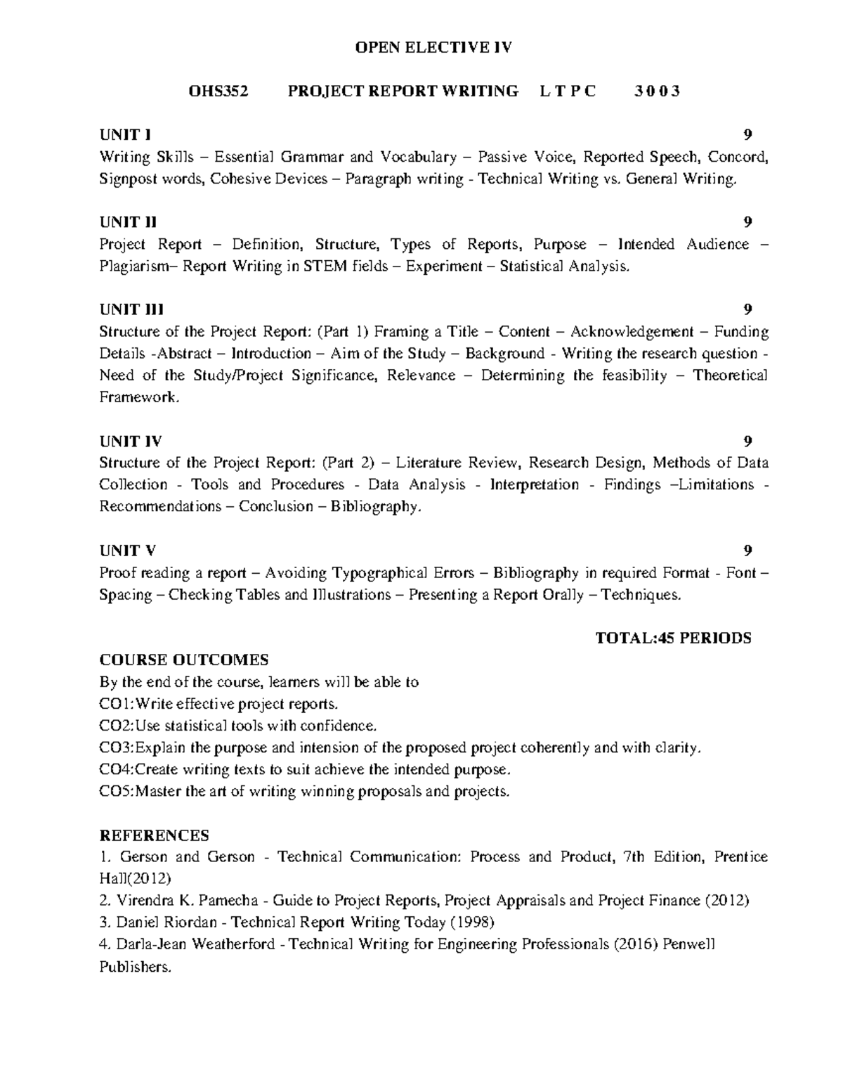 OHS352 Project Report Writing: Essential Skills and Structure Guide ...